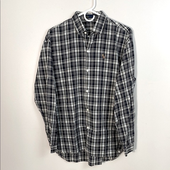 Polo Black and White Casual Button Down Shirt - Picture 1 of 8